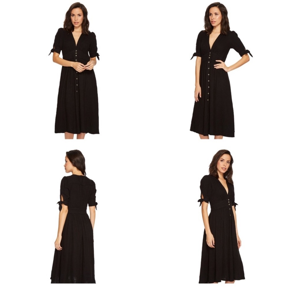 Free People Classic Black Midi Dress